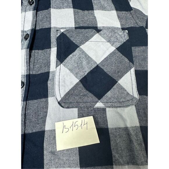 Time & Tru Women's Flannel Shirt Button Down Long Sleeves Sz 16-18 Lavender Blue - Picture 10 of 11